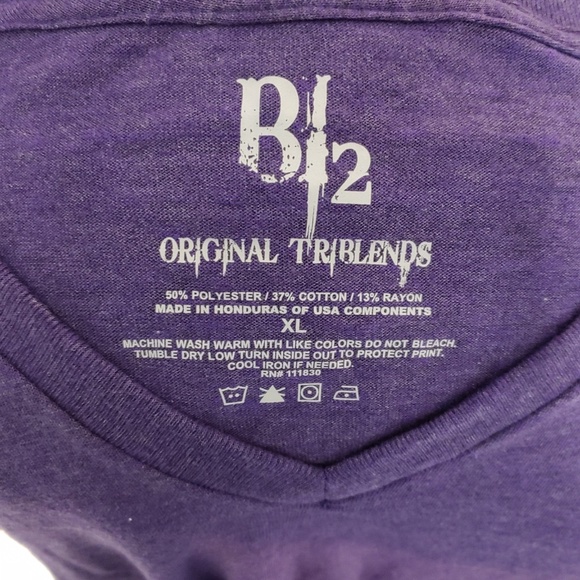 NWOT Tri-blend Super Soft Purple Mid-Sleeves Tee - Picture 2 of 2